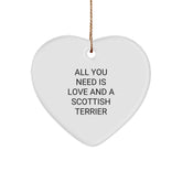 Funny Scottish Terrier Dog Gifts from Men to Friends - Heart Ornament with Inspirational Quote, Perfect Christmas Unique Gifts for Her, Him, or Scottish Terrier Dog Lovers - Image 1